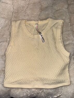 Cream Knit Sleeveless Women’s Top